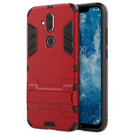 Slim Armour Tough Shockproof Case & Stand for Nokia 8.1 - Red